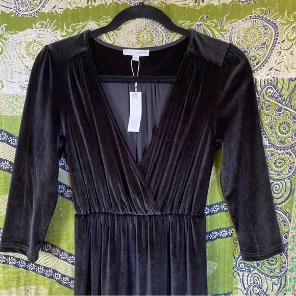 NWT Baltic Born Black Sofia Velvet Maxi Dress Size Extra Small - Picture 4 of 16